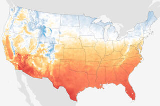 Sample image of projected daytime highs for April 2020-2029